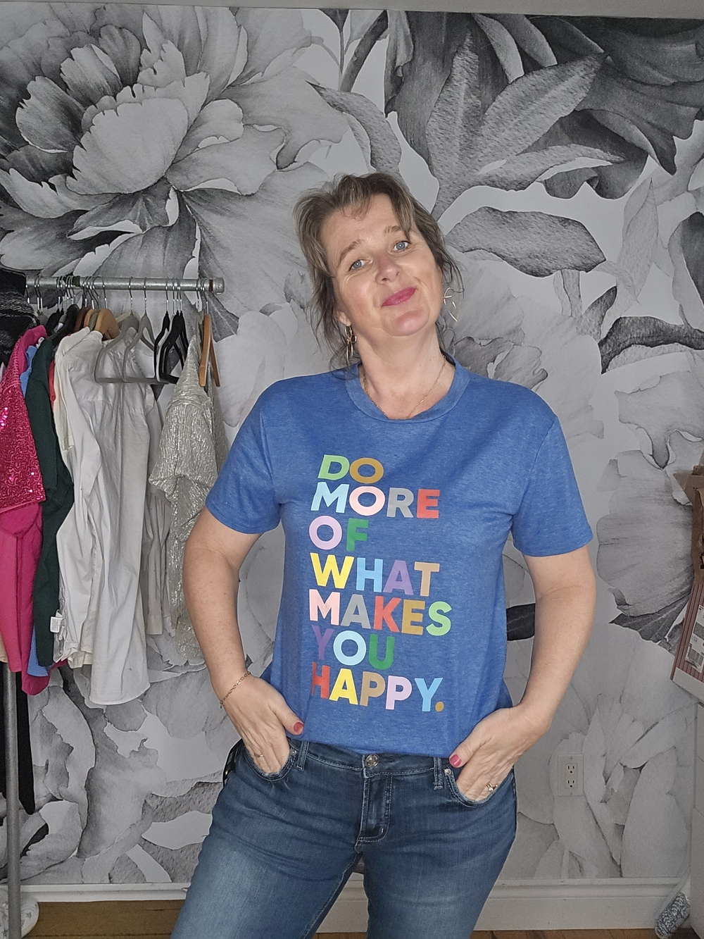Graphic Tee - Blue 'Do More of What Makes You Happy'